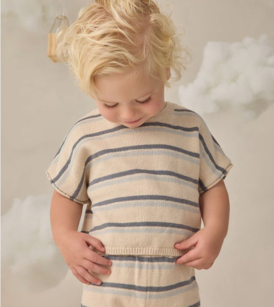 Relaxed Summer Knit Set, Ocean Stripe - Magpies Paducah