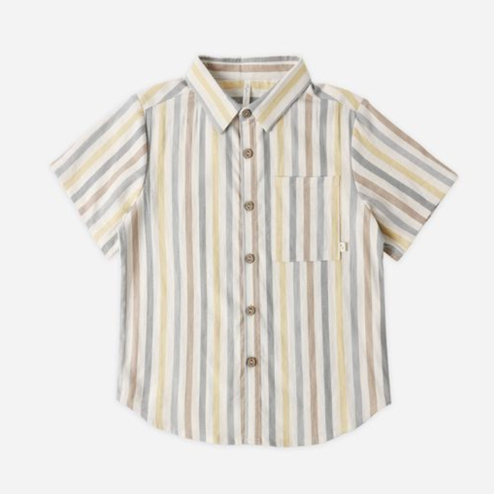 Collared Short Sleeve Shirt, Valencia Stripe - Magpies Paducah