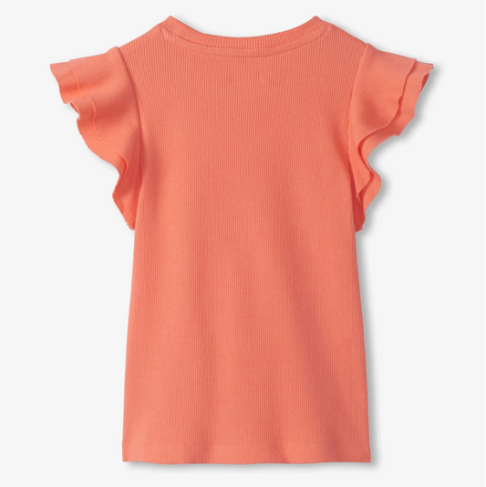 Ruffle Sleeve Tank, Coral Fusion - Magpies Paducah