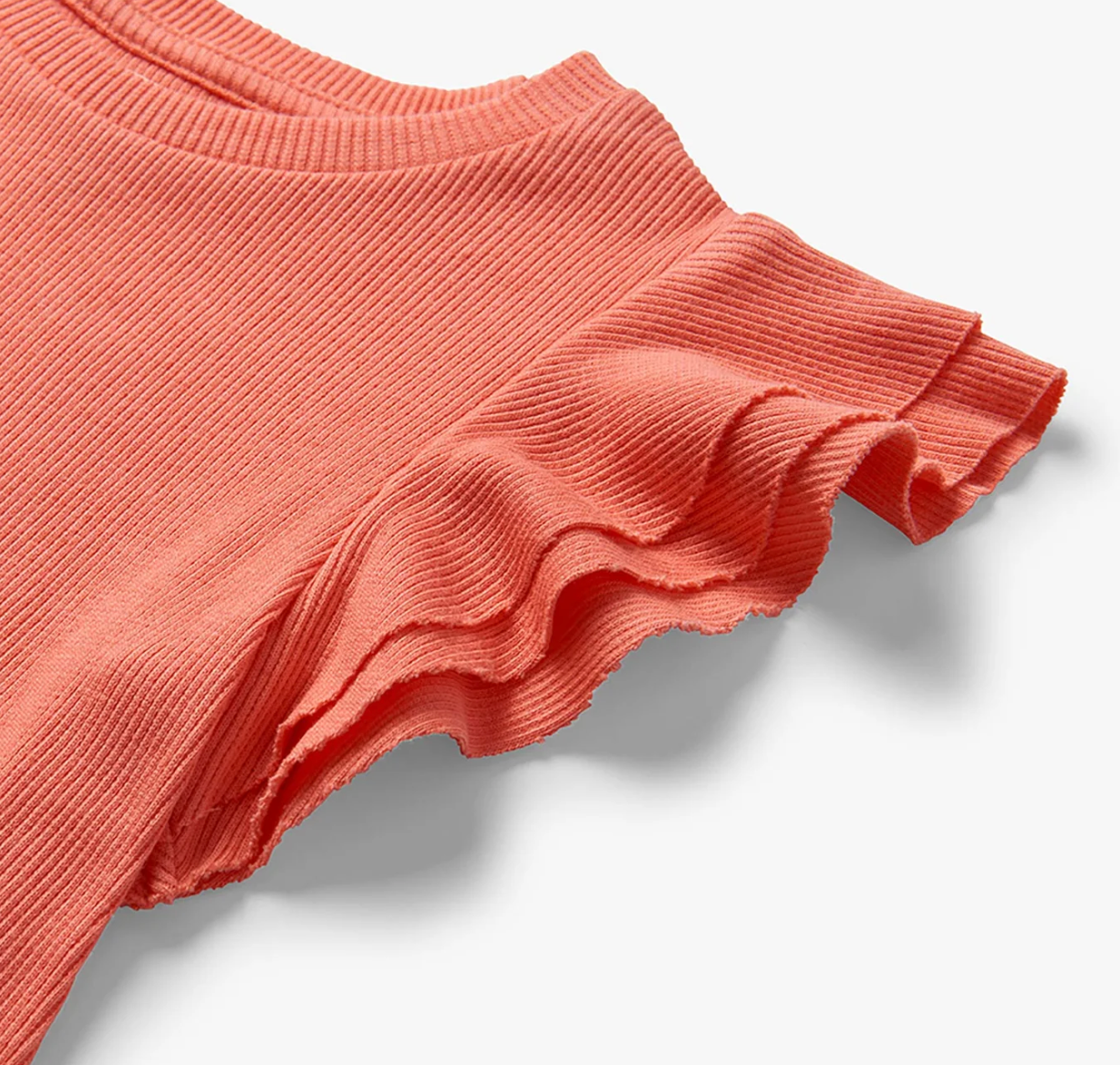 Ruffle Sleeve Tank, Coral Fusion - Magpies Paducah