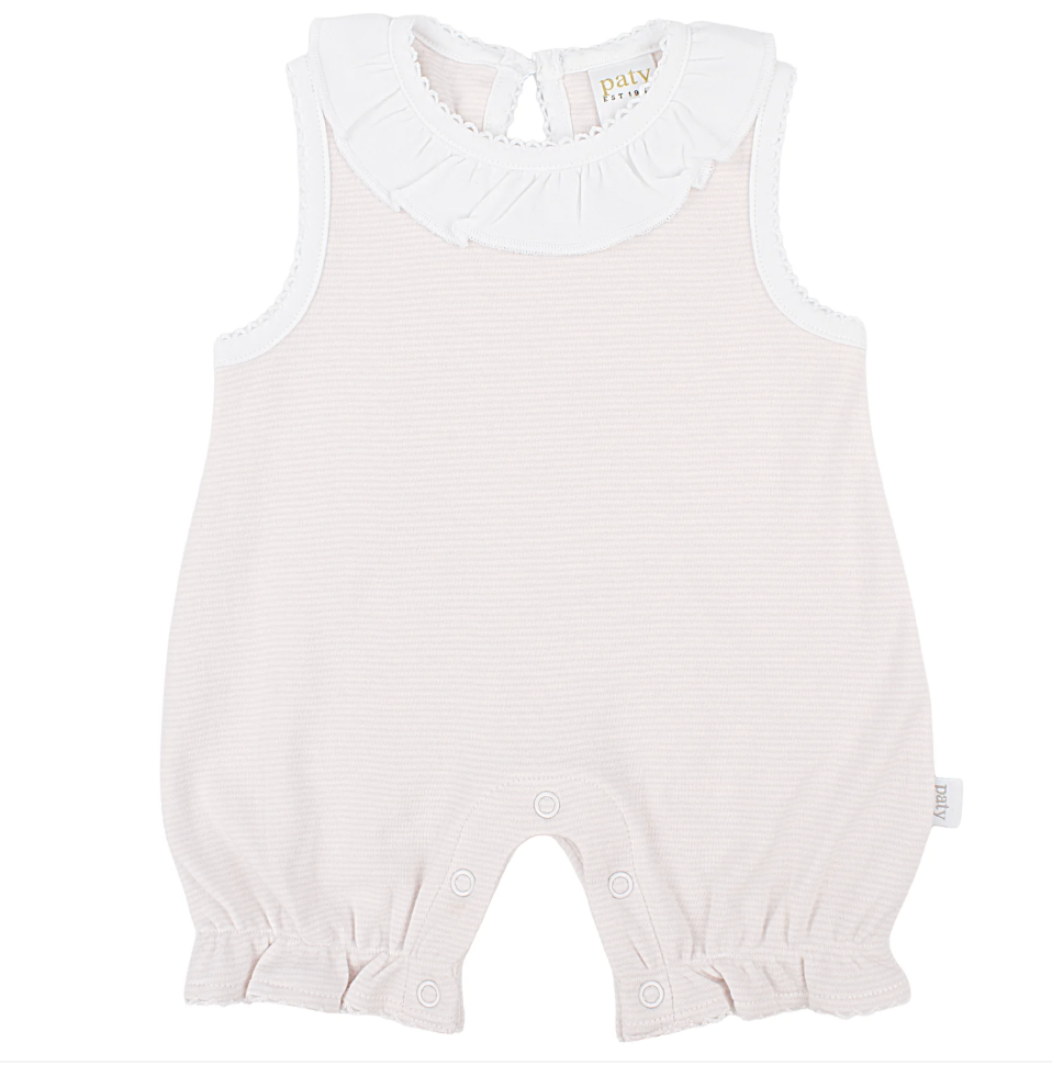 Striped Tank Bubble + Ruffle Collar, Pink - Magpies Paducah