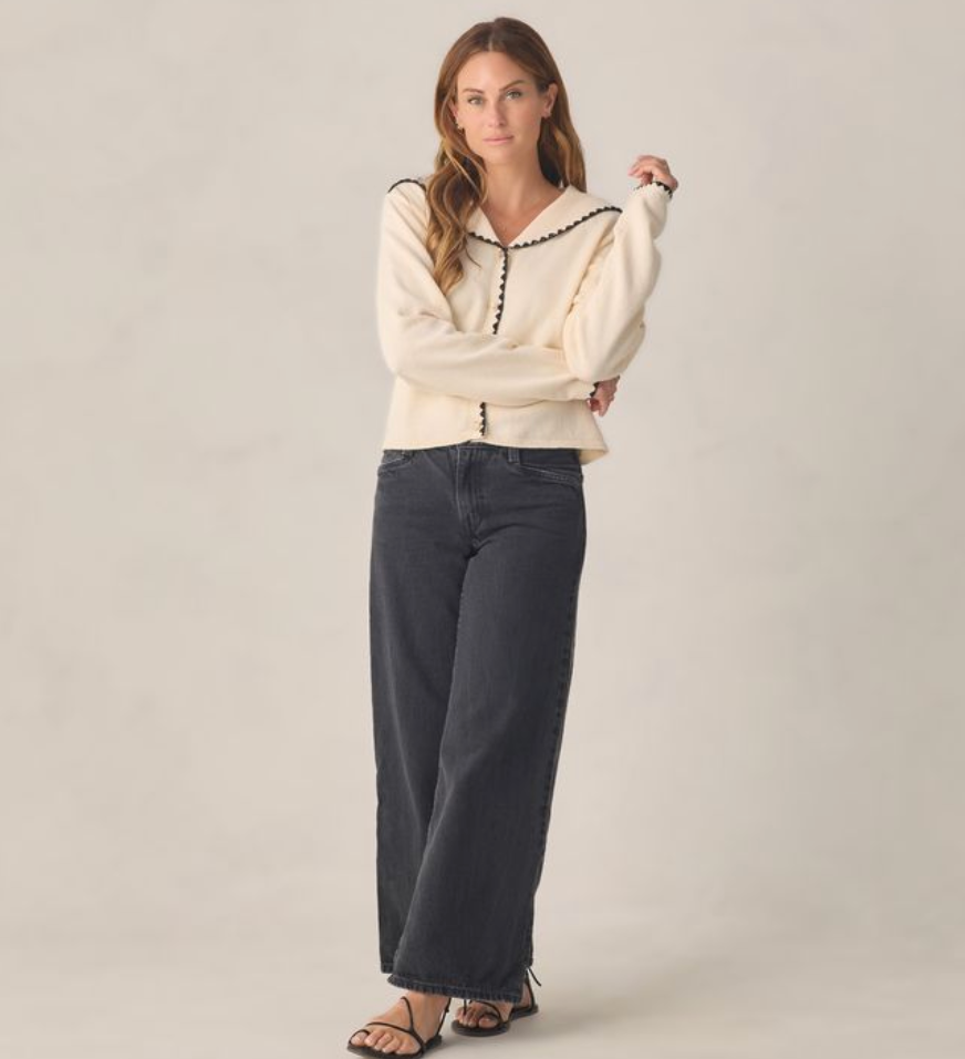 Women's Sailor Cardigan, Natural - Magpies Paducah