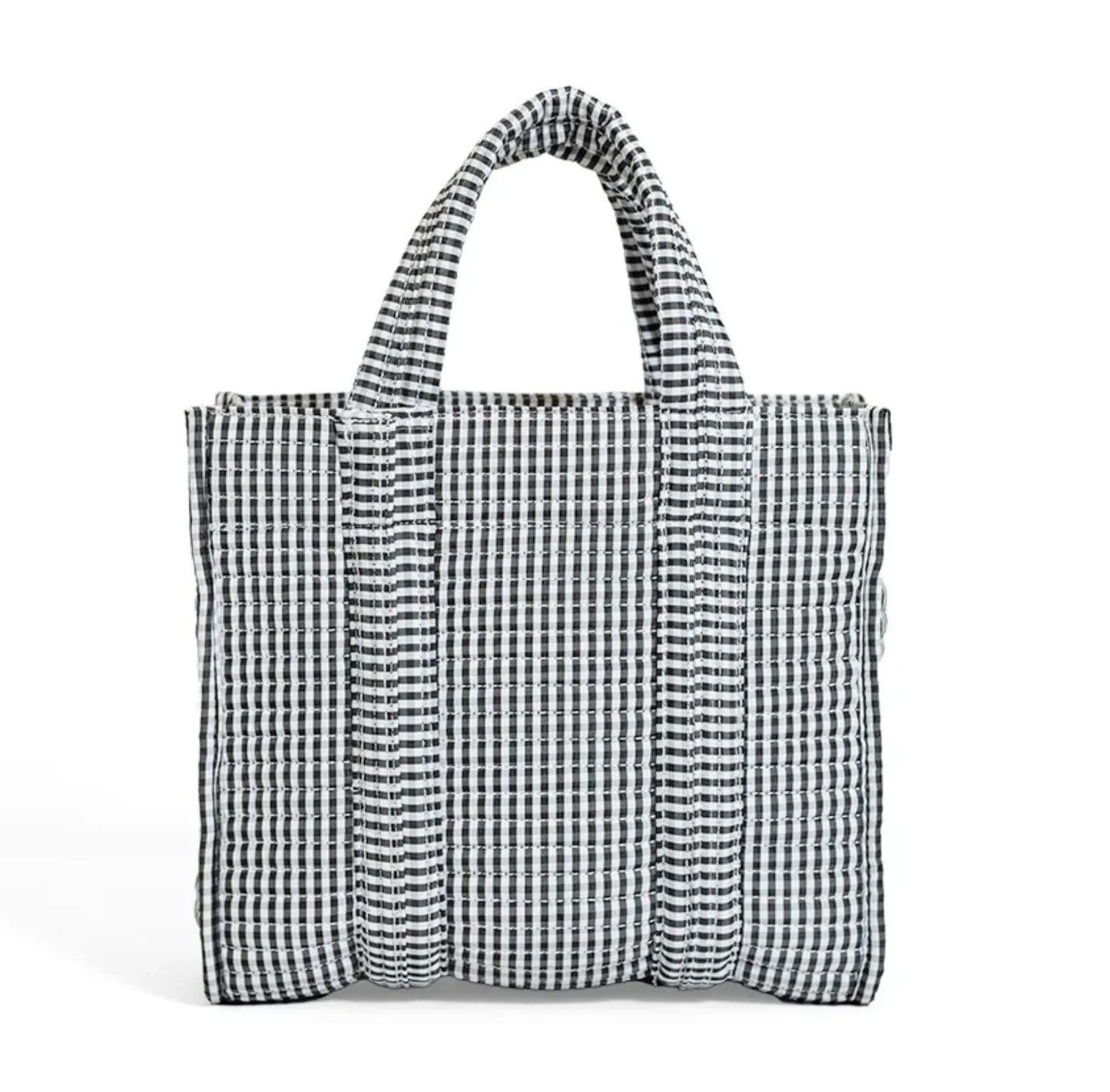 Quilted Mini Go Go Tote, Black Gingham