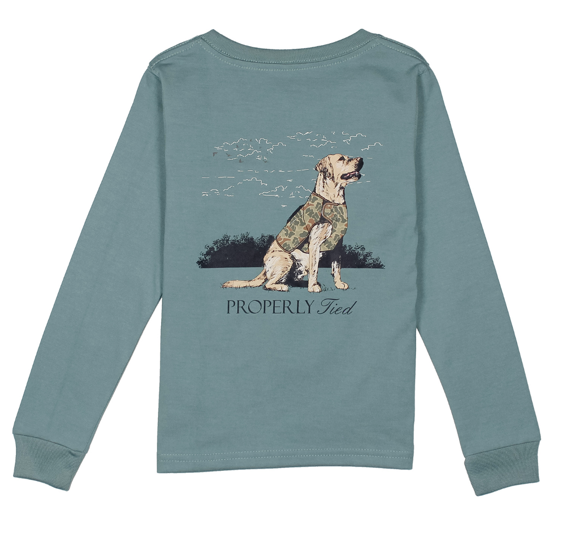 Long Sleeve Tee, Steel Blue Good Boy