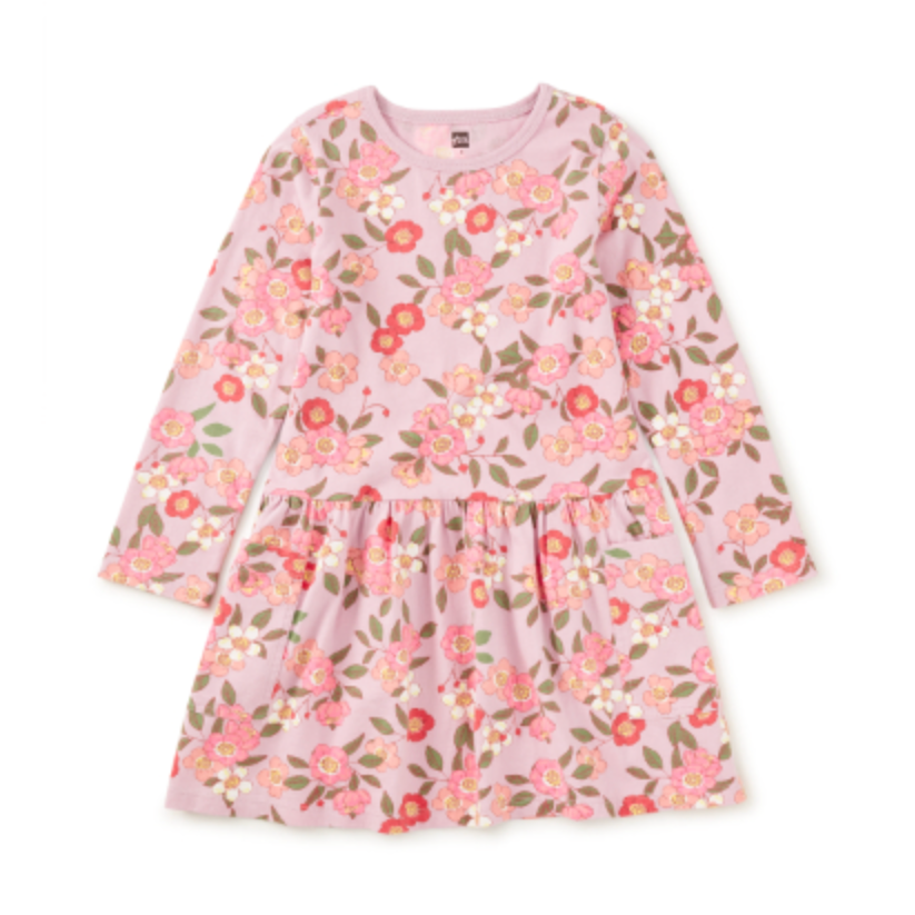 Long Sleeve Pocket Dress, Rosa Canina