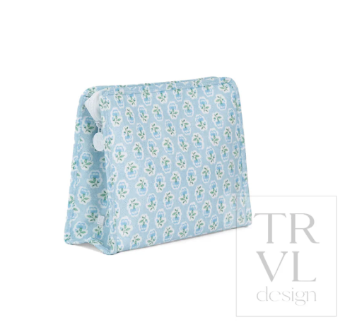 Roadie Zip Pouch, Blue Petite Fleur