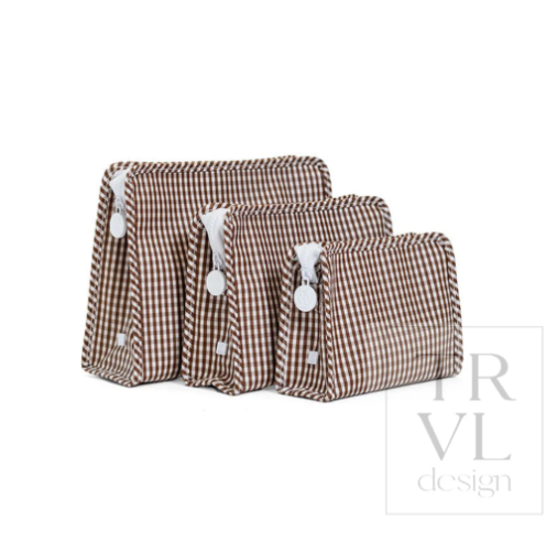 Roadie Zip Pouch, Cocoa Gingham
