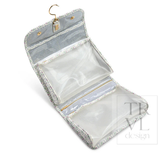 Luxe Hanging Toiletry Case, Antibes / Navy Pinstripe