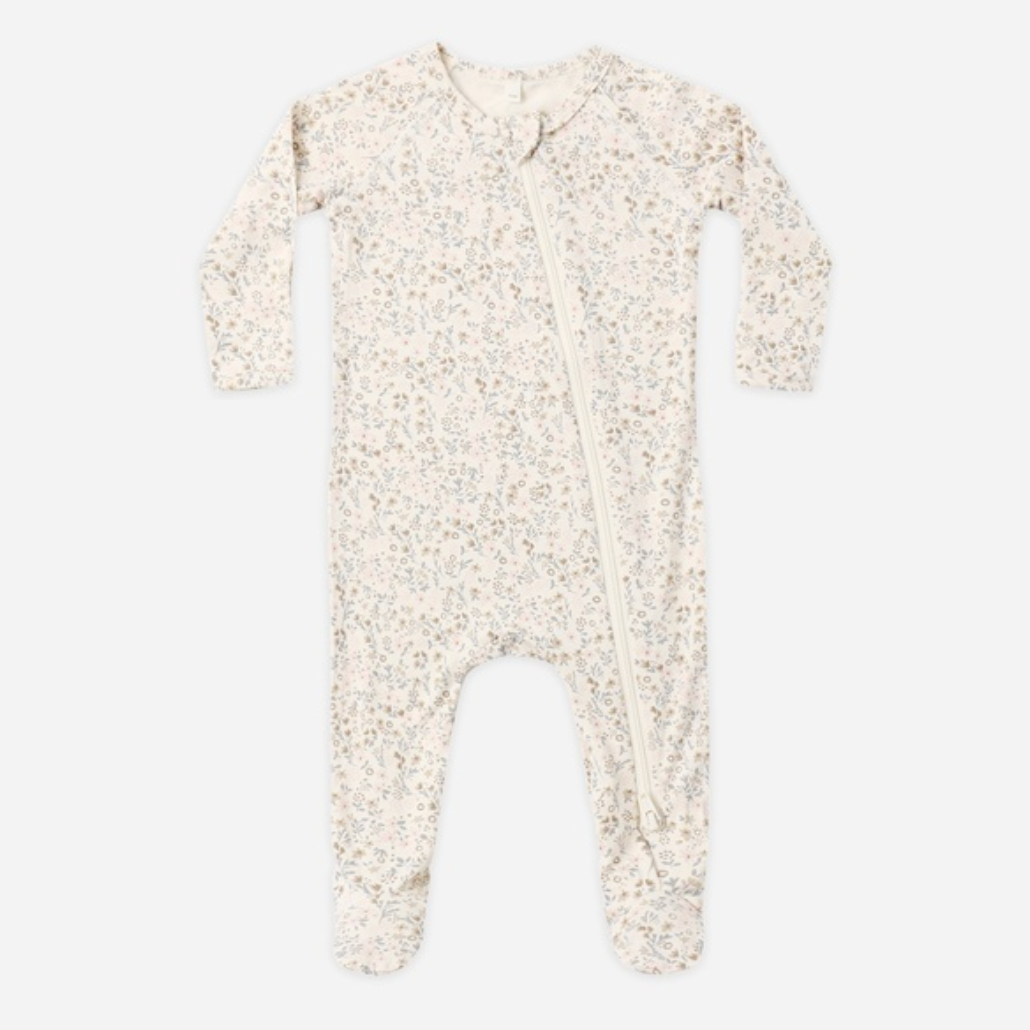 Bamboo Zip Footie, Bloom