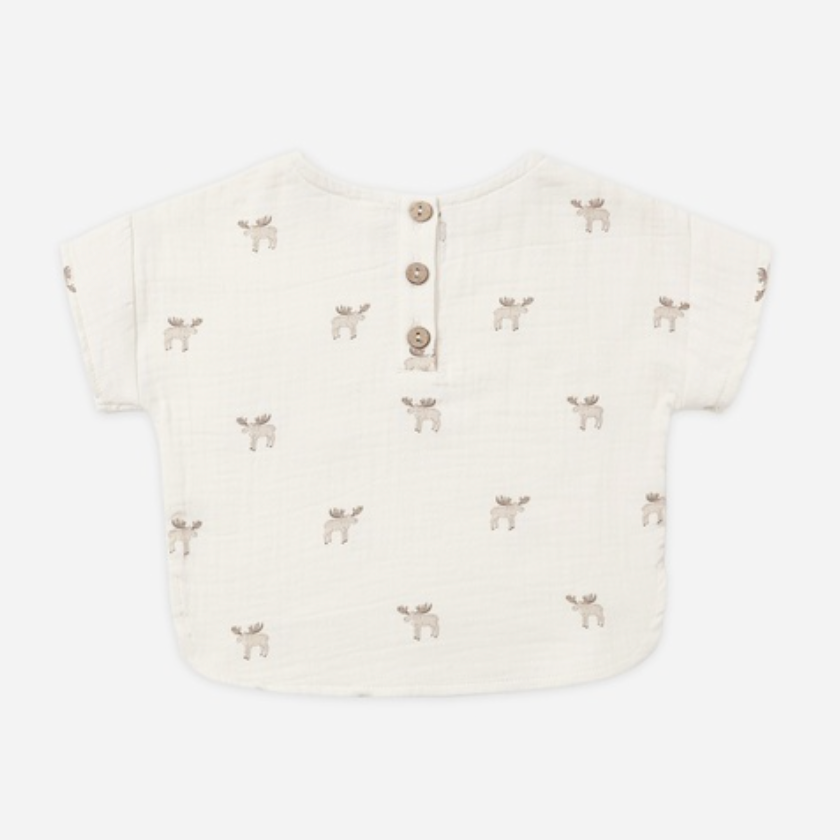 Woven Boxy Top, Moose