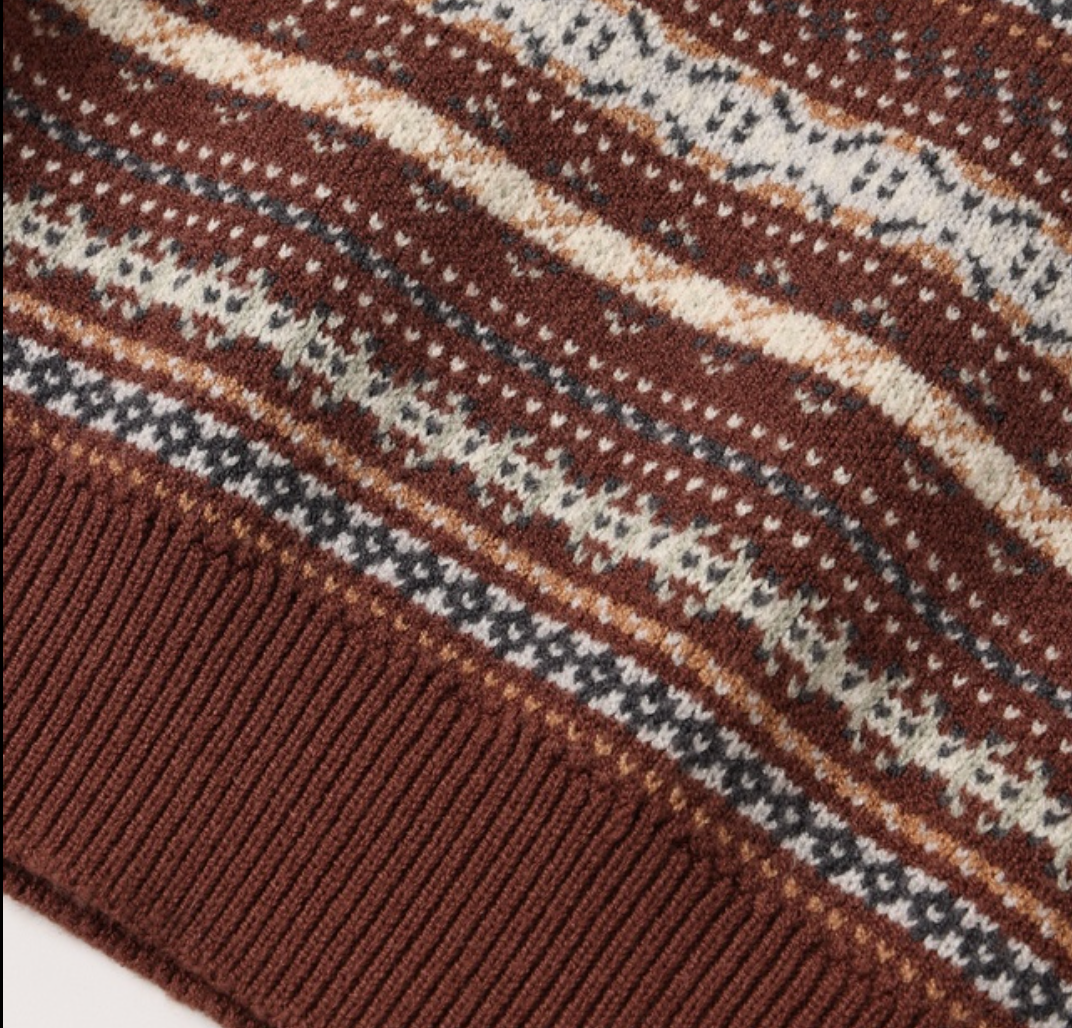 Fair Isle Cardigan, Mulberry Stripe
