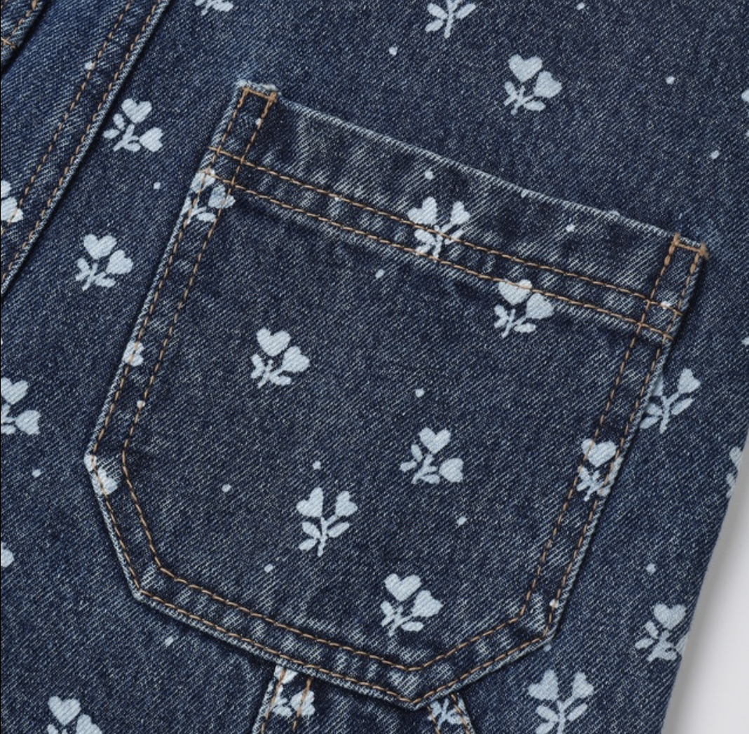 Vintage Overall, Heart Ditsy