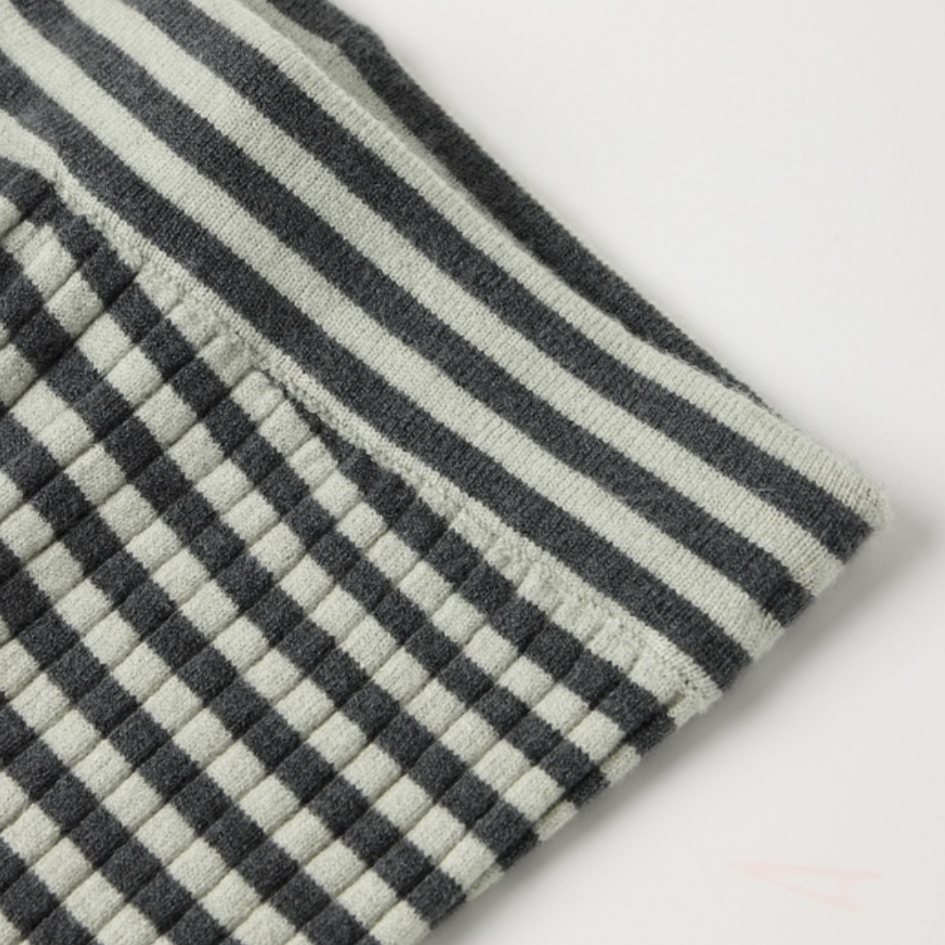 Flare Rib Knit Pant, Midnight Stripe