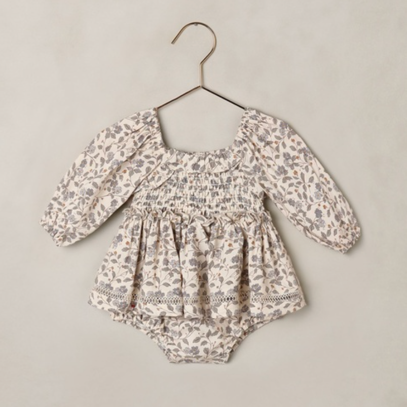 Elodie Romper, Blue Garden