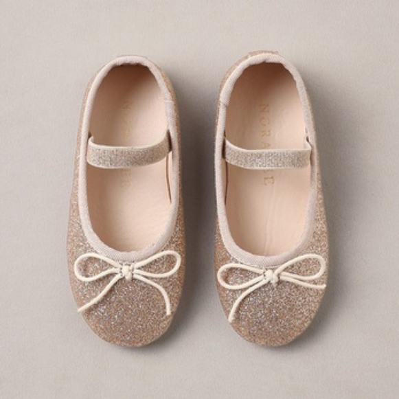 Ballet Flats, Rose Gold Shimmer