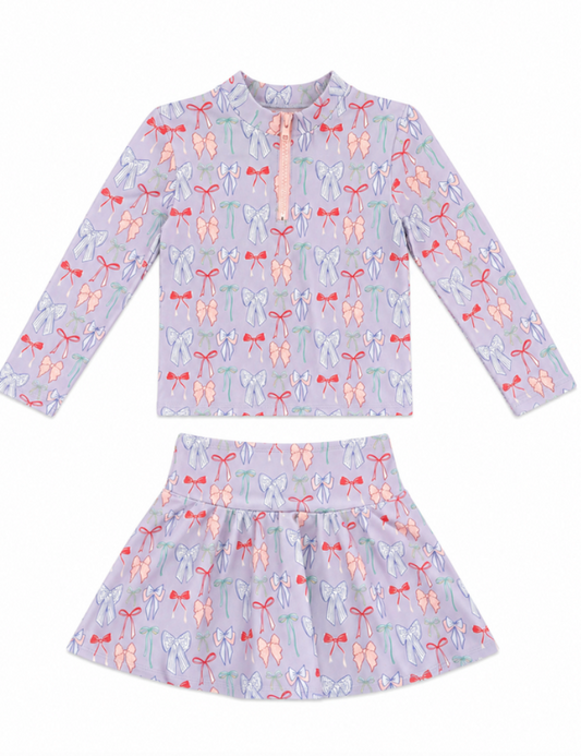 Long Sleeve Sarah Set, Lavender Bow