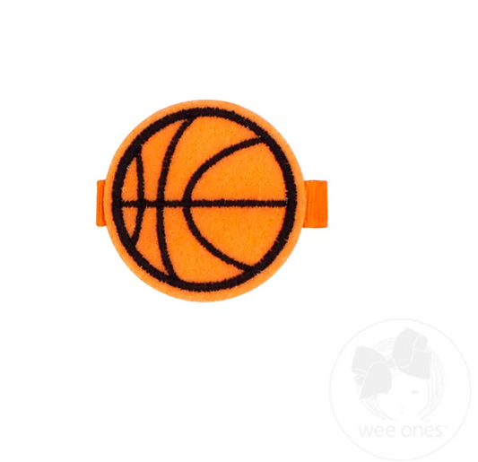 Embroidered Hair Clips, Basketball