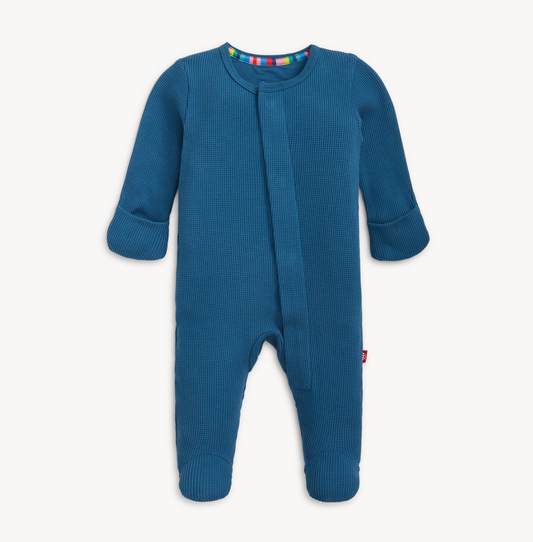 Waffle Modal Footie, Dark Blue