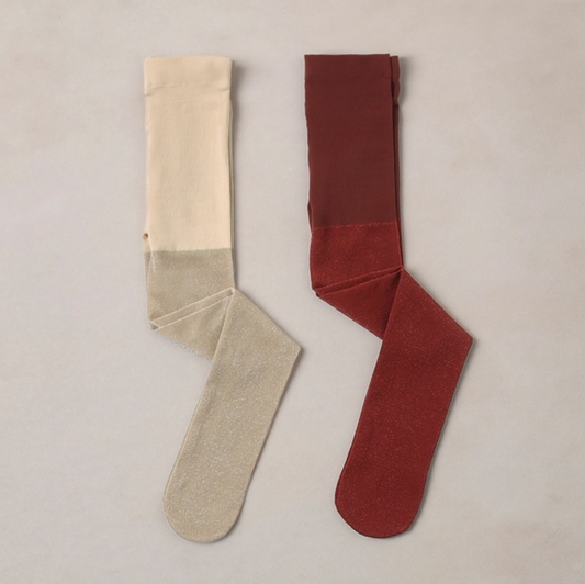 Shimmer Tights, Champagne + Ruby