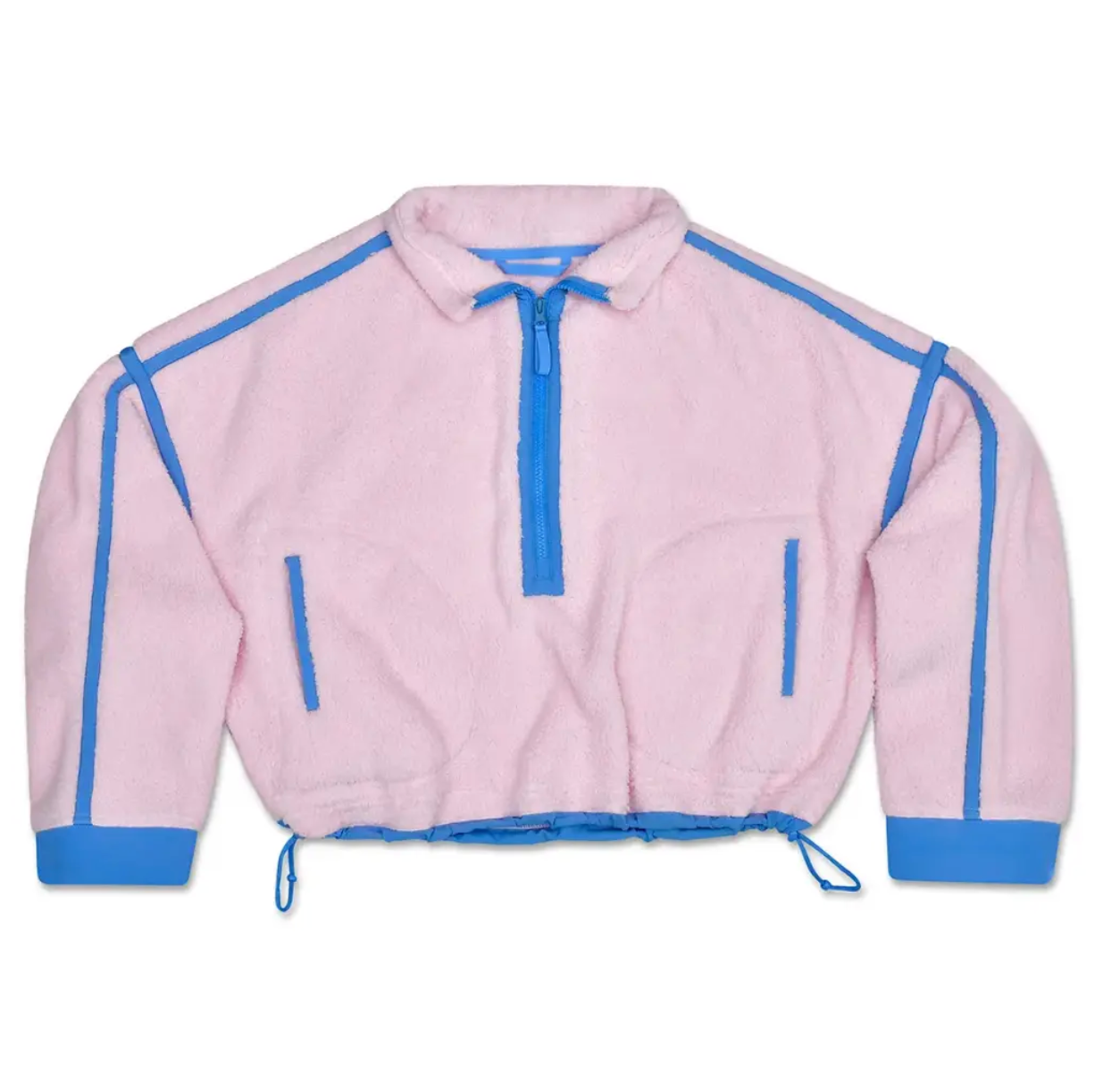 1/2 Zip Sherpa Pullover, Pink + Periwinkle