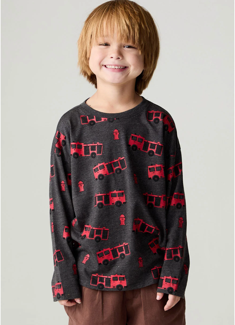 Fire Truck Long Sleeve Tee