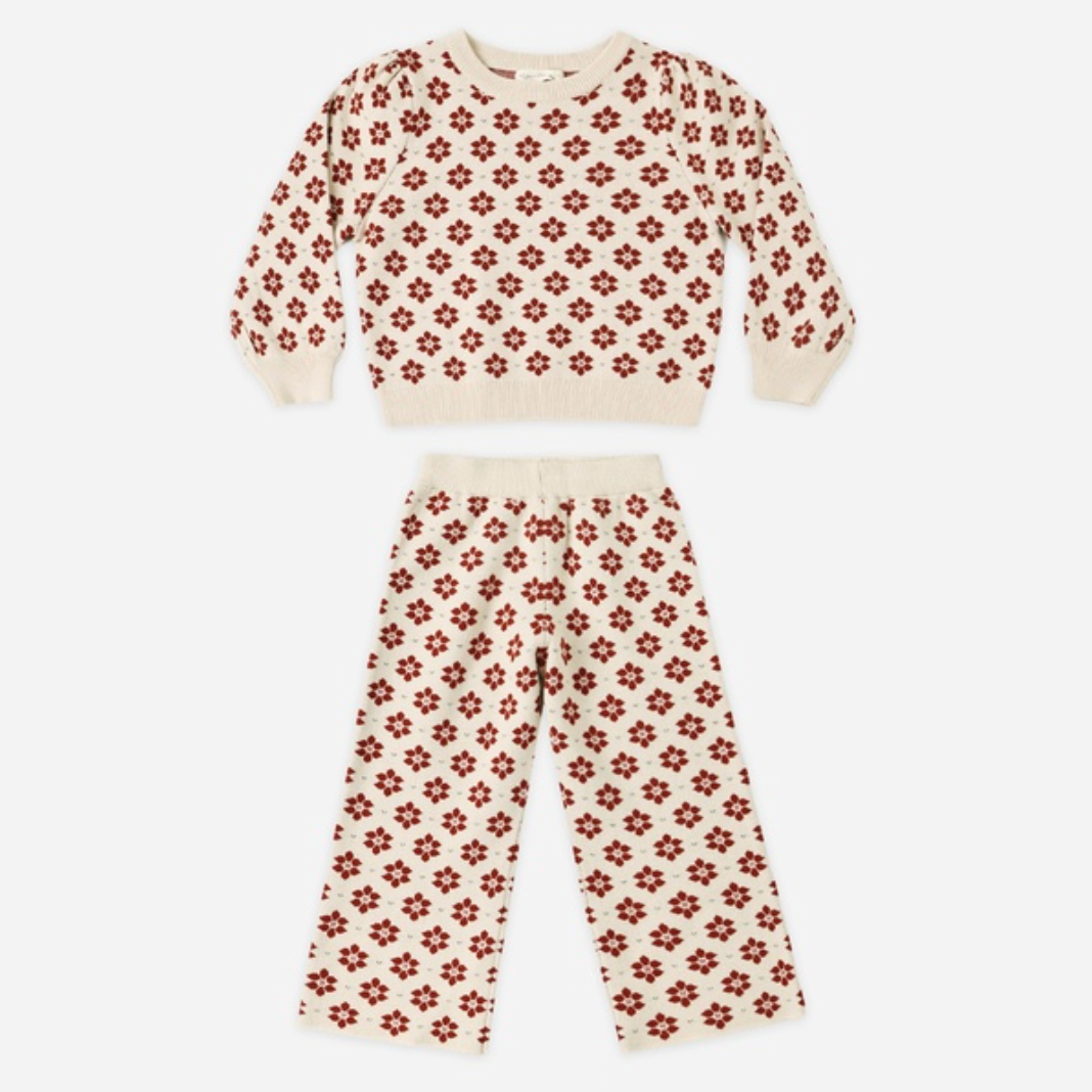 Jacquard Knit Set, Poinsetta