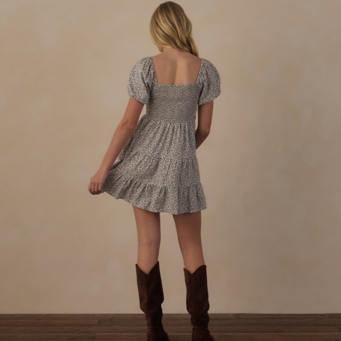 Teen Emily Dress, Slate Floral