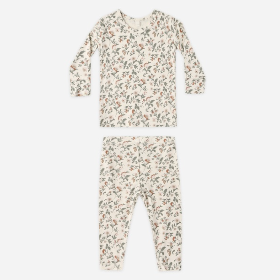 Bamboo Pajama Set, Holiday Floral - Magpies Paducah