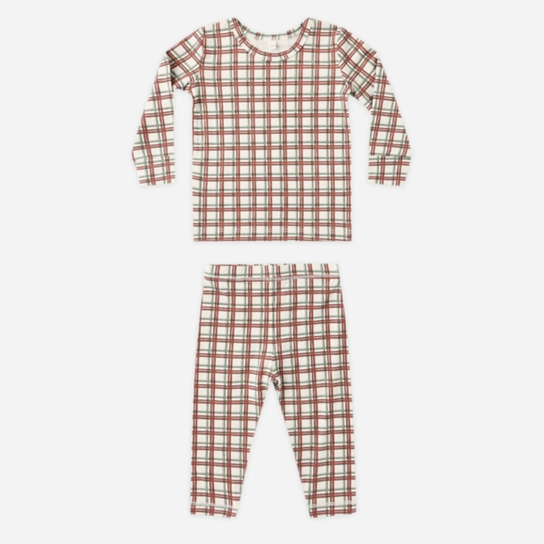 Bamboo Pajama Set, Redwood Check - Magpies Paducah