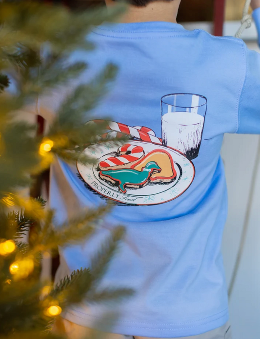 Long Sleeve Tee, Light Blue Milk & Cookies - Magpies Paducah