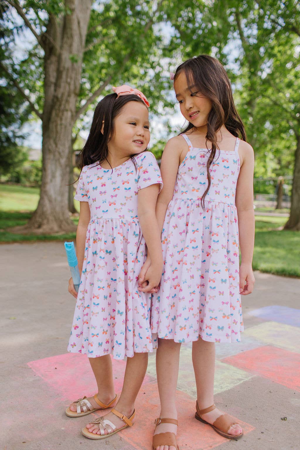 Classic Twirl Dress in Butterfly Rainbow - Magpies Paducah