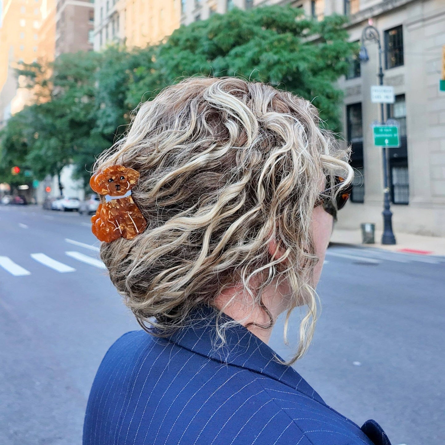 Hand-painted Doodle Puppy Claw Hair Clip