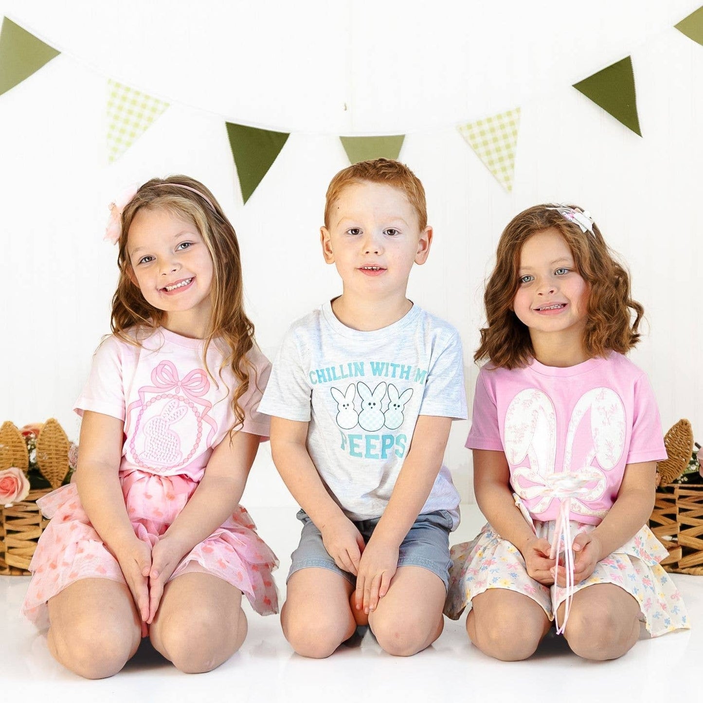 Lace Bunny Bow Patch Easter Short Sleeve T-Shirt - Kids - Magpies Paducah