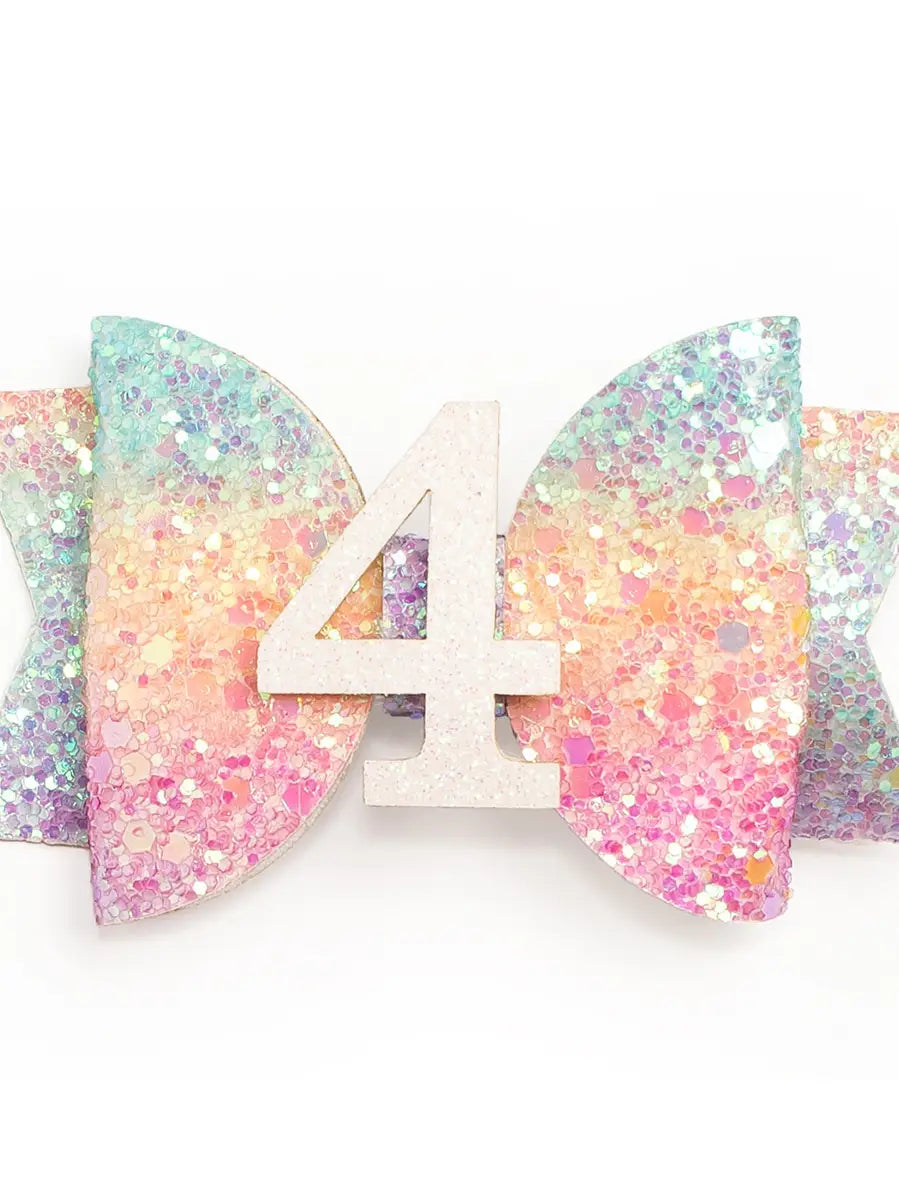Pastel Rainbow Birthday Clip (Multiple Numbers!) - Magpies Paducah