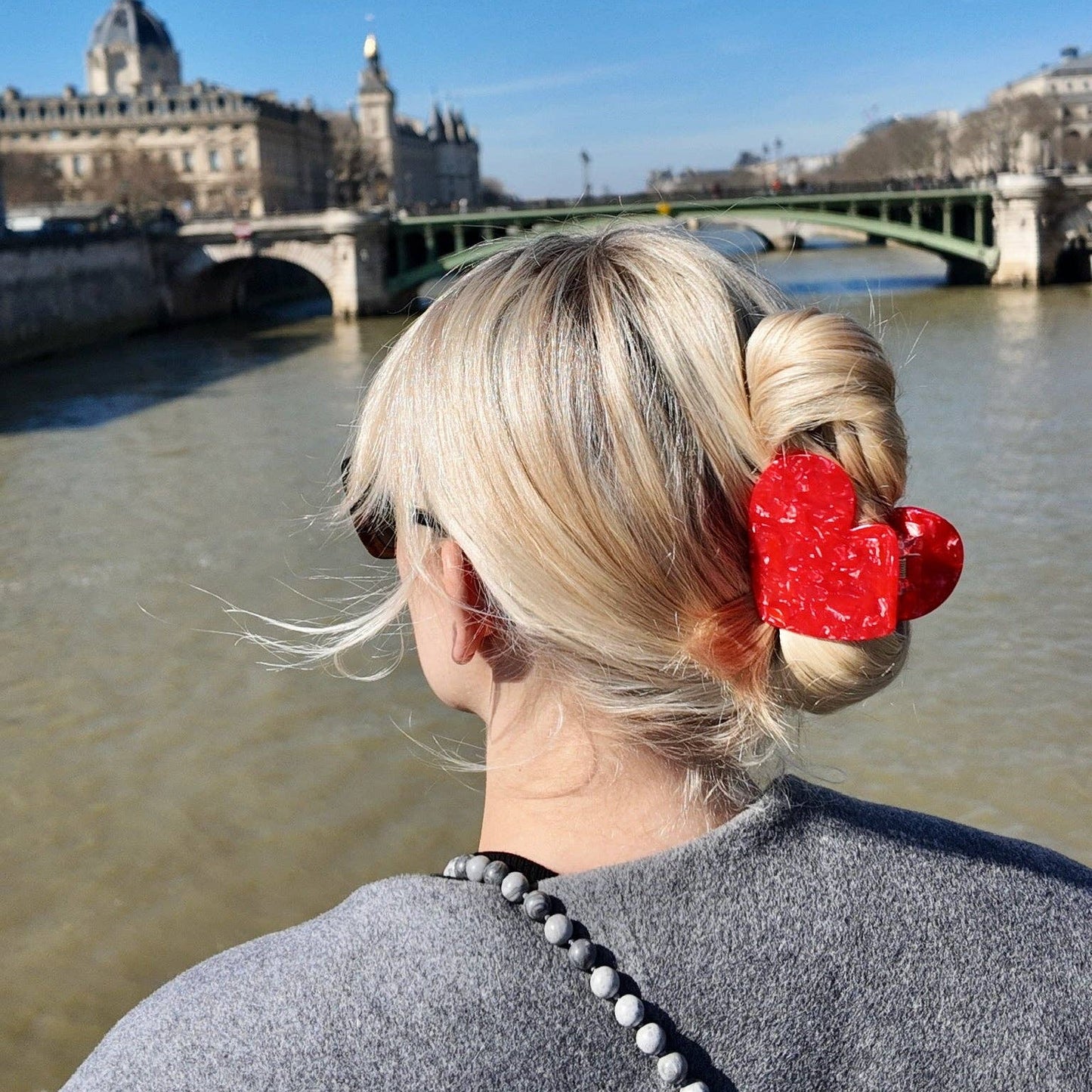 Handmade Heart Acetate Claw Hair Clip