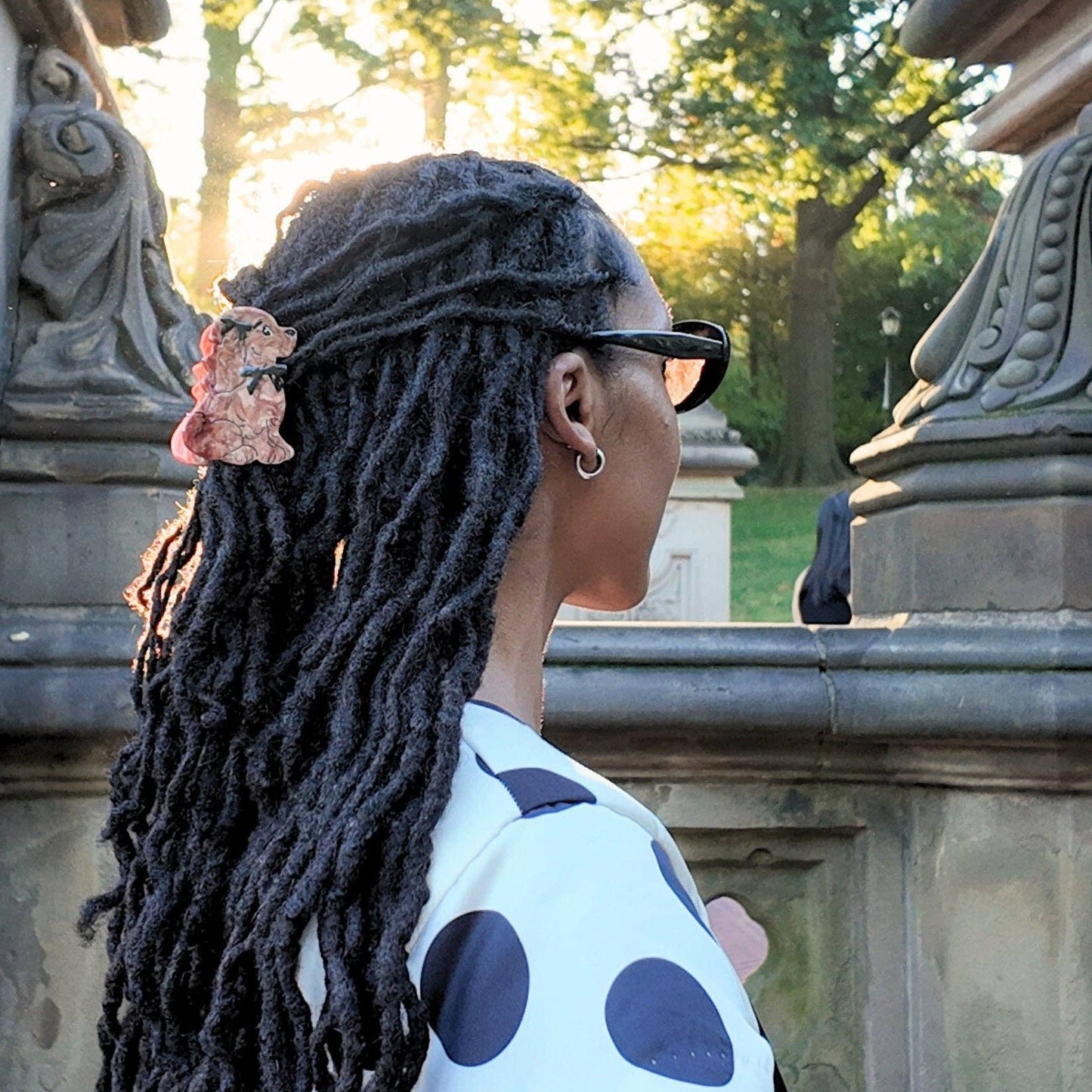 Hand-Painted Coquette Puppy Claw Clip