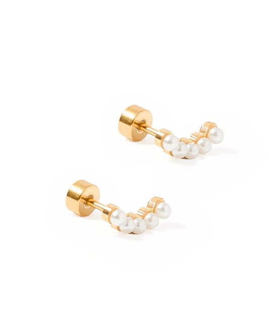 Screwback Stud Earrings, Abigail Pearl