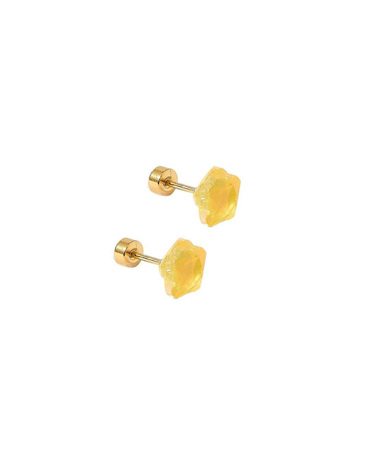 Screwback Stud Earrings Lux - Candy Star Sunshine Yellow - Magpies Paducah