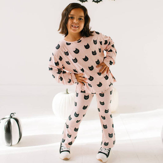 Lounge Wear Set in Black Cat