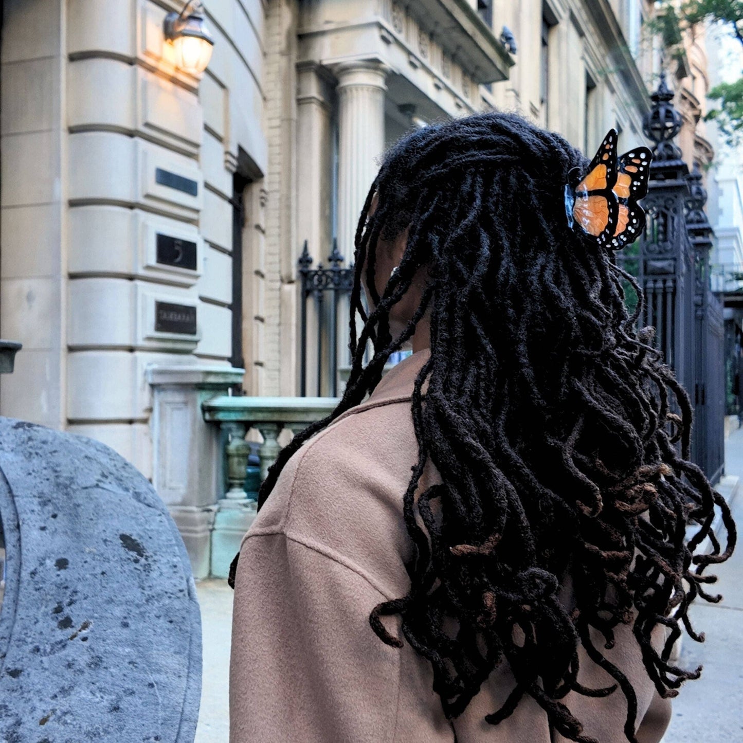 Hand-painted Monarch Butterfly Claw Hair Clip