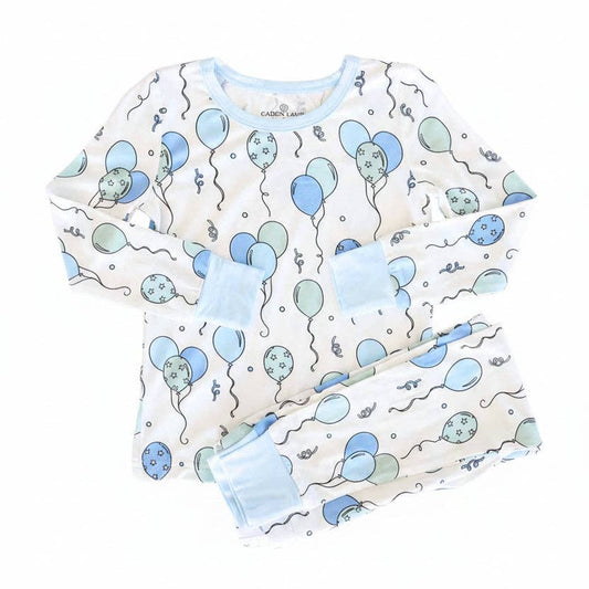 Party Time Two Piece Pajama Set, Blue
