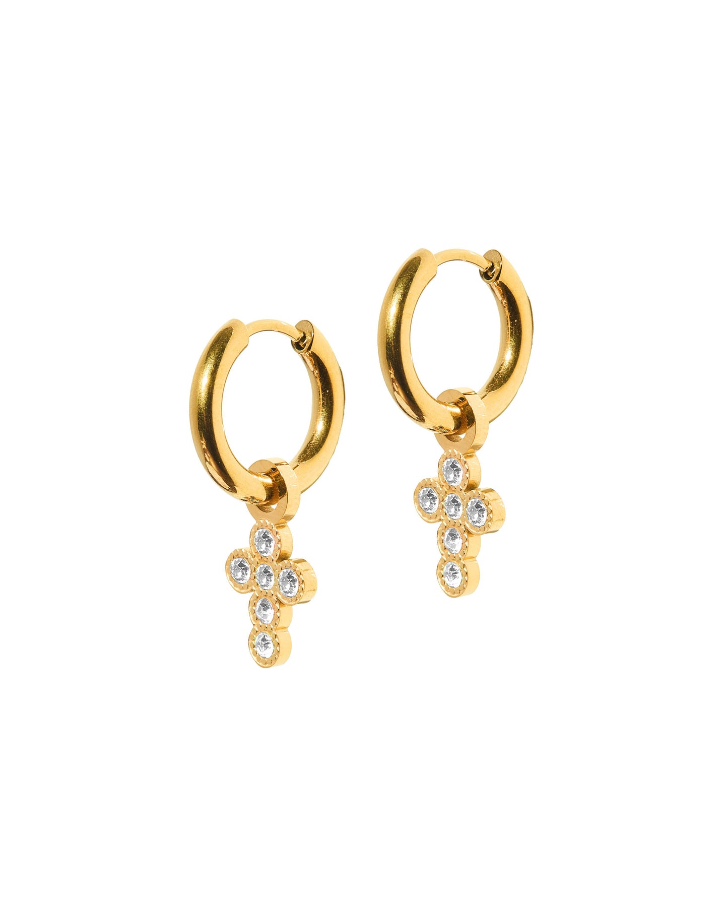 Huggie Charm Earrings - Esther Cross Clear