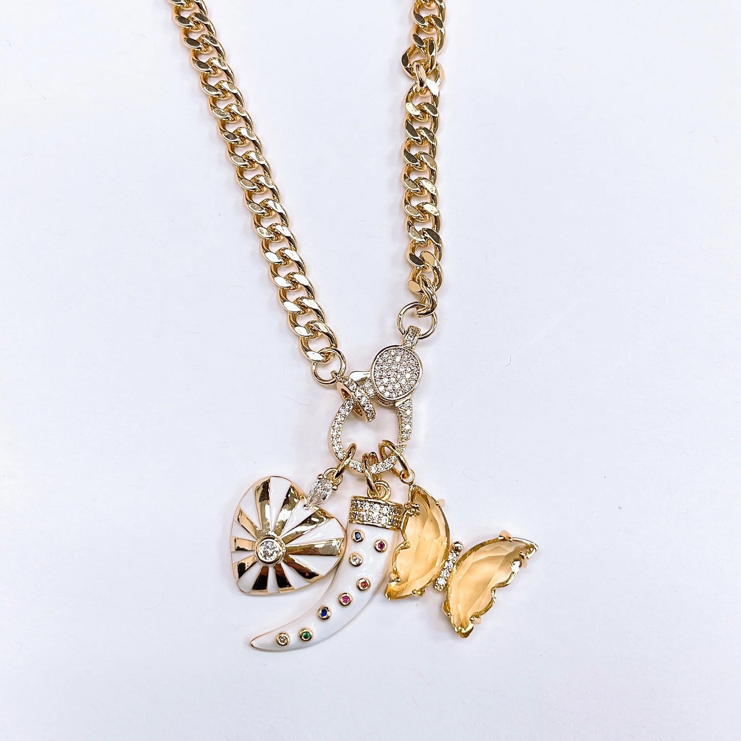 Citrine Butterfly Necklace - Magpies Paducah
