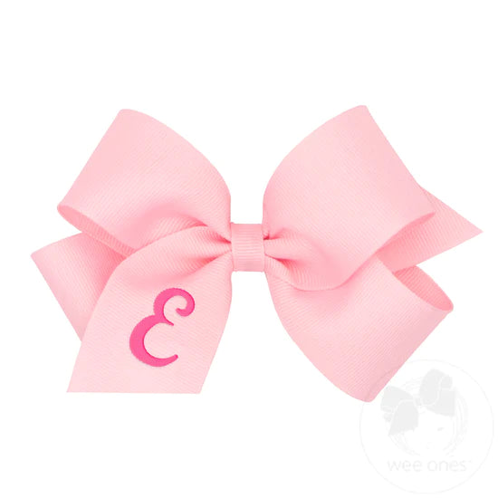 Medium Monogrammed Initial Grosgrain Bow - Magpies Paducah