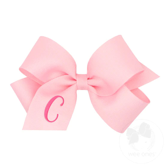 Medium Monogrammed Initial Grosgrain Bow - Magpies Paducah
