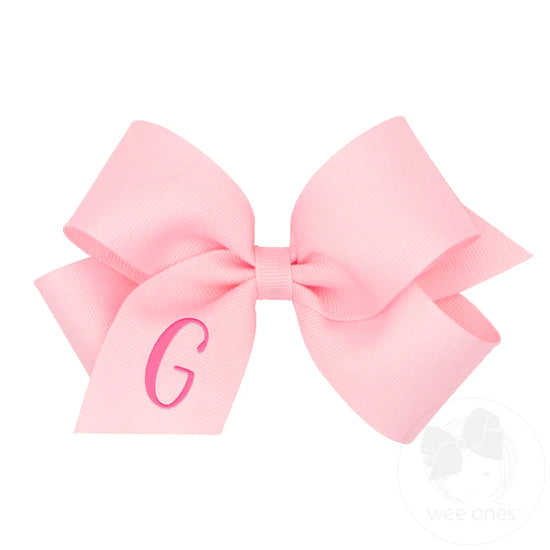 Medium Monogrammed Initial Grosgrain Bow - Magpies Paducah