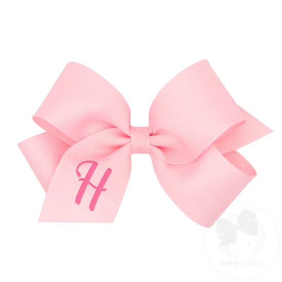 Medium Monogrammed Initial Grosgrain Bow - Magpies Paducah