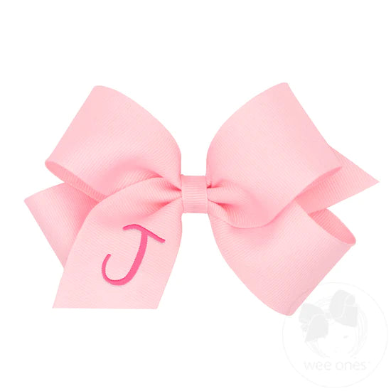 Medium Monogrammed Initial Grosgrain Bow - Magpies Paducah