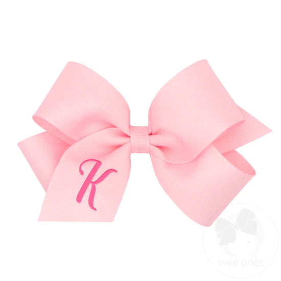 Medium Monogrammed Initial Grosgrain Bow - Magpies Paducah