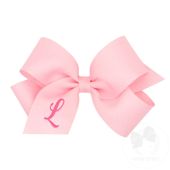 Medium Monogrammed Initial Grosgrain Bow - Magpies Paducah